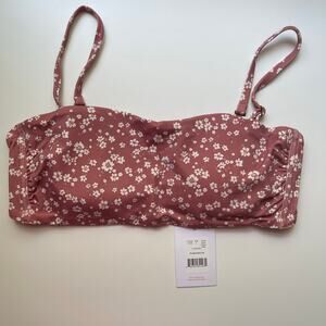 Andie Swim Bora Bora Top Womens Large Cute Ditsy Floral Rose Pattern Pink NWT